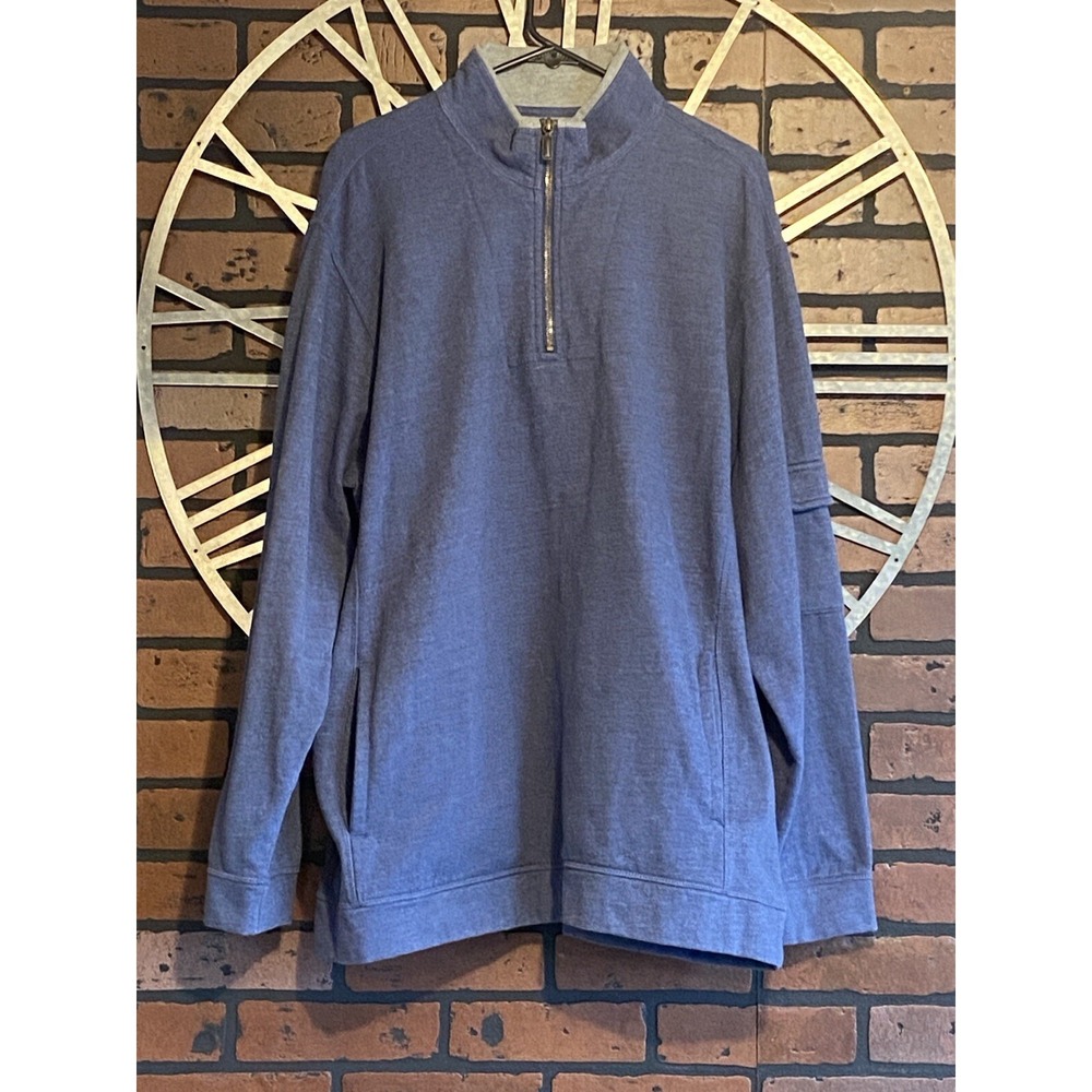 Men's Outdoor Life Long Sleeve 1/4 Zip Pullover Sweat Shirt Size XL Blue